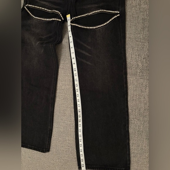 Aaron & Amber Black Rhinestone Cutout Jeans Size Small brand new - Picture 8 of 14